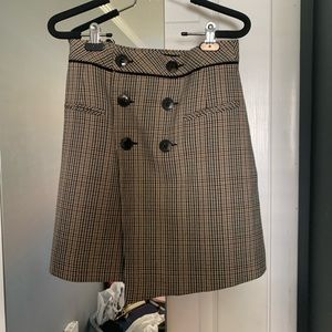 Zara winter plaid skirt